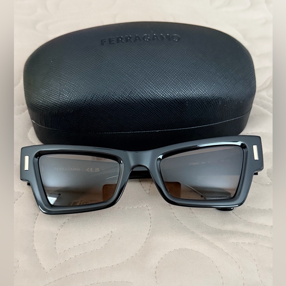 FERRAGAMO Rivets 53mm Modified Rectangular Black … - image 7